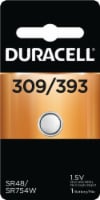Duracell 309/393 Silver Oxide Specialty Battery Perspective: Main