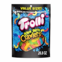 Trolli Sour Brite Crawlers Sweet and Sour Gummy Worm Candy Bag Perspective: Main