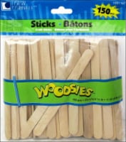 Loew-Cornell Woodsies Craft Sticks - 150 Pack - Natural - 4.5 x 0.38 x 0.08 Inch Perspective: Main