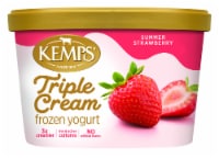 Kemps Triple Cream Summer Strawberry Frozen Yogurt Tub Perspective: Main