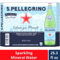 S.Pellegrino Sparkling Natural Mineral Water Glass Bottles Perspective: Main