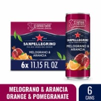 San Pellegrino Melagrano and Arancia Flavored Sparkling Water Cans with Italian Fruit Juice