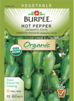 Burpee® Organic Early Jalapeno Hot Pepper Seeds - Dark Green Perspective: Main