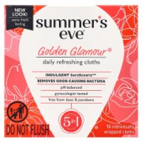 Summer's Eve Sensitive Skin Cleansing Cloths, Golden Glamour, 16 Ct