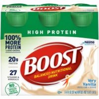 Nestle Boost High Protein Balanced Nutritional Drink Very Vanilla 8 oz Bottle 24 Ct