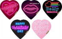 Elmer Chocolate Neon Heart Assorted Valentine's Day Candy Box Perspective: Main