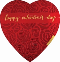 Elmer Chocolate Embossed Roses Heart Shaped Valentine Candy Gift Box Perspective: Main