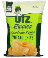 Utz Sour Cream & Onion Ripple Potato Chips Perspective: Main