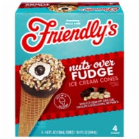 Friendly's Nuts Over Fudge Ice Cream Cones 4 - 4.6 fl oz Cones Perspective: Main