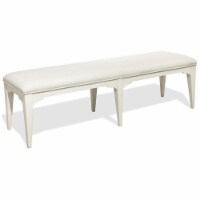 Riverside Furniture Myra 64  Upholstered Wood Dining Bench in Paper White