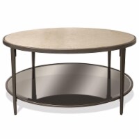 Riverside Furniture Wilshire Round Stone Top Coffee Table in White Sands