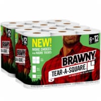 Brawny® Tear-A-Square Double Paper Towel Rolls Perspective: Main