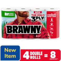 Brawny® Tear-A-Square® 3-Ply Paper Towel Double Rolls Perspective: Main