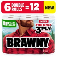 Brawny® Tear-A-Square® 3-Ply Paper Towel Double Rolls Perspective: Main