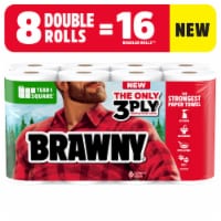Brawny® Tear-A-Square® 3-Ply Paper Towel Double Rolls Perspective: Main
