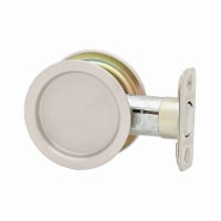 Kwikset Satin Nickel Metal Indoor Round Pocket Door Lock - Total Qty: 1