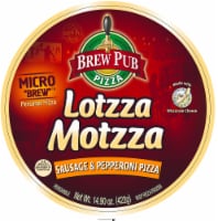 Brew Pub Lotzza Motzza Sausage & Pepperoni Frozen Pizza