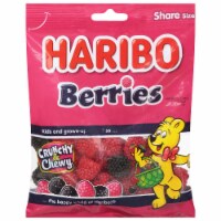 Haribo Raspberries Gummi Candy Share Size Bag Perspective: Main