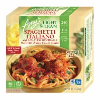Amy's Lght & Lean Spaghetti Italiano with Meatless Meatballs Frozen Meal Perspective: Main