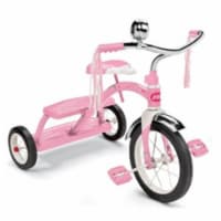 radio flyer 33p girls classic pink dual deck tricycle