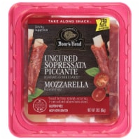 Boar’s Head Uncured Sopressata Piccante & Mozzarella Cheese Snack Roll-up Perspective: Main