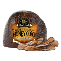 Boar's Head® Maple Glazed Honey Coat Turkey Breast Fresh Sliced Deli Meat Perspective: Main