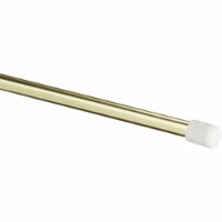 Kenney Manufacturing Company Round Strafford Spring Tension Rod - Brass/White