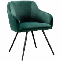 Sauder Harvey Park Velvet Fabric Upholstered Accent Chair in Emerald Green/Black