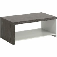 Sauder Hudson Court Engineered Wood Coffee Table in Charcoal Ash with Pearl Oak