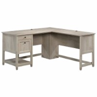 Sauder Edge Water Engineered Wood L-Shaped Desk in Chalked Chestnut