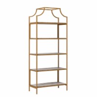 Sauder International Lux® 5-Shelf Metal Bookcase with Deco Stone Finish