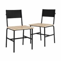 Sauder Boulevard Café Dining Chair Set with Black Faux Leather Back
