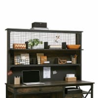 Sauder Steel River ® Industrial Desktop Hutch in Carbon Oak