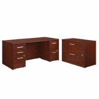 Sauder Affirm 72” x 30 3-File Double Ped Desk/Lat File