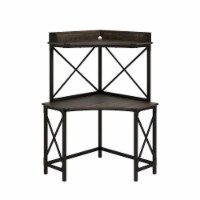 Sauder Steel River ® Corner Computer Desk and Hutch in Carbon Oak