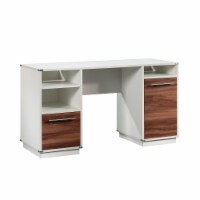 Sauder Vista Key ® Double Ped Desk in Pearl Oak & Acacia