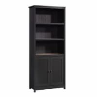 Sauder Cottage Road ® 3-Shelf Library Bookcase with Doors in Raven Oak