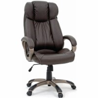 Sauder Gruga Leather Executive Swivel Chair in Brown 1 Foods Co
