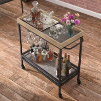 Sauder Market Commons ® Modern Rolling Bar Cart in Prime Oak