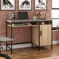 Sauder Market Commons ® Single Pedestal Desk in Prime Oak