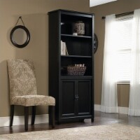 Sauder Edge Water Library Bookcase in Estate Black