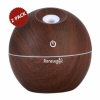 2-PACK Renewgoo Diffuser Essential Oil Humidifier Mist Maker, Aromatherapy Dark