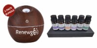 2-PACK Renewgoo Aroma Bundle: Diffuser Humidifier w/ 6-Pc. Essential Oils Set