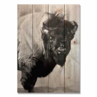 DaydreamHQ CJIB-1420 Icon Bison Charcoal Wood Art Print