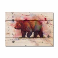 DaydreamHQ DBMRG-2014 Watercolor Grizzly Bear Wood Art Print