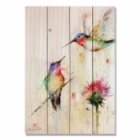 DaydreamHQ DCSBY-1420 Two Colorful Hummingbirds Watercolor Wood Print