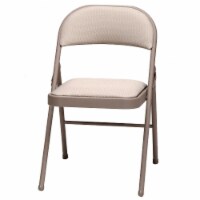 MECO Sudden Comfort Deluxe Metal Fabric Padded Folding Chair, Sand Tan (4 Pack)
