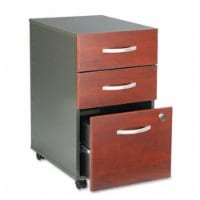 Bush WC24453SU Series C 3-Drawer Mobile Ped File- 15-3/4w x 20-3/8d- Graphite Gray/Dark Cherr