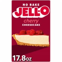 Jell-O No Bake Cherry Cheesecake Dessert Kit with Cherry Topping Filling Mix & Crust Mix