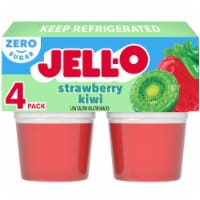 Jell-O Strawberry Kiwi Sugar Free Jello Cups Gelatin Snack Perspective: Main